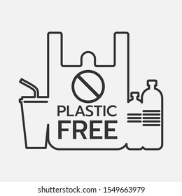 Plastic free icon vector design.