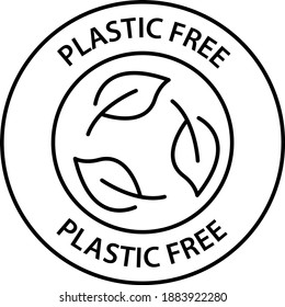 PLASTIC FREE icon , vector illustration	
