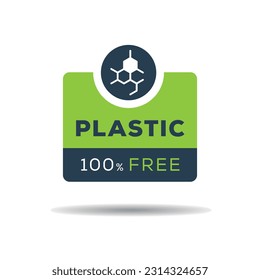 (Plastic free) label sign, vector illustration.