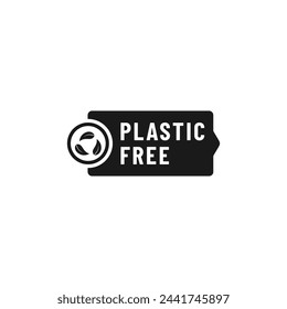 Plastic free label or plastic free sign vector isolated. Best Plastic free label for packaging design element.