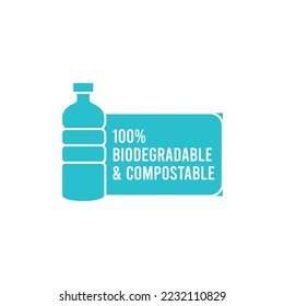 Plastic free logo, biodegradable  compostable label logo isolated on white background