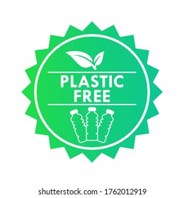 Plastic free logo template illustration. suitable for medical, brand, product label, mark, company, industrial, food, etc