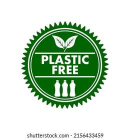 Plastic free logo template illustration. suitable for medical, brand, product label, mark, company, industrial, food, etc