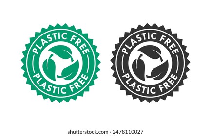 Ilustración de Plantilla de logotipo libre de plástico. hay hojas. adecuado para la etiqueta del producto