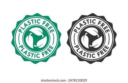 Ilustración de Plantilla de logotipo libre de plástico. hay hojas. adecuado para la etiqueta del producto