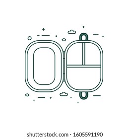 Plastic free lunch box thin line icon. Stainless steel or wooden food container for zero waste, eco-friendly and sustainable living.