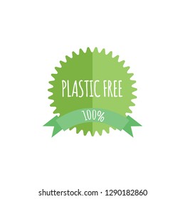 Plastic free organic products stickers, Eco friendly template concept.
