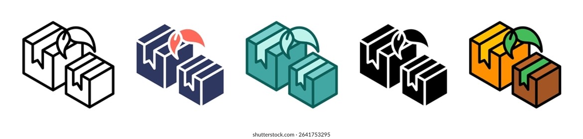 Plastic Free Packaging Icon Multiple Vector Illustration