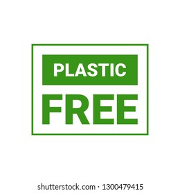 Plastic free product sign for labels, stickers - Vector illustration