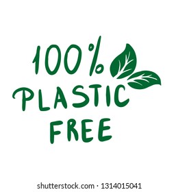 Plastic free product sign for labels