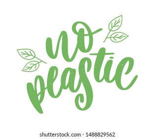 Plastic free product sign for labels, stickers no plastic lettering