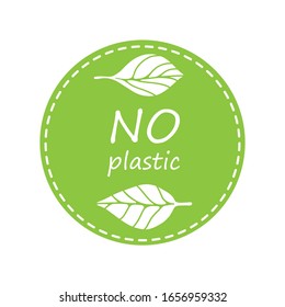 Plastic free product sign for labels, stickers and other