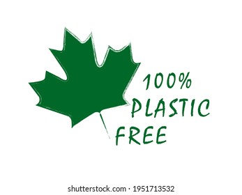 Plastic free product sign for labels - stock vector