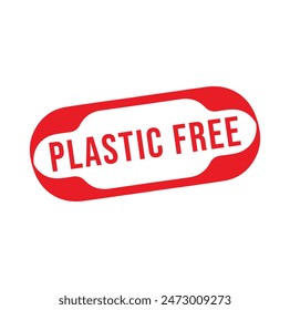 plastic free Rubber stamp design. VECTOR ILLUSTRATION.