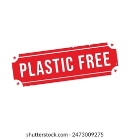 plastic free Rubber stamp design. VECTOR ILLUSTRATION.