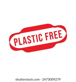 plastic free Rubber stamp design. VECTOR ILLUSTRATION.