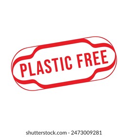 plastic free Rubber stamp design. VECTOR ILLUSTRATION.