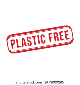 plastic free Rubber stamp design. VECTOR ILLUSTRATION.