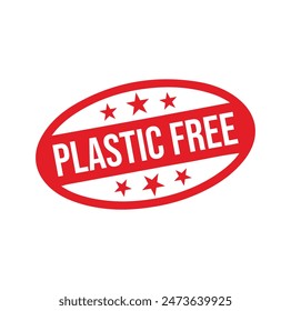 plastic free Rubber stamp design. VECTOR ILLUSTRATION.