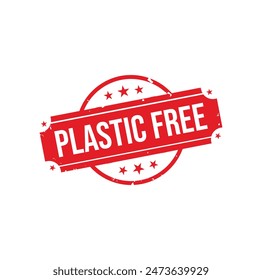 plastic free Rubber stamp design. VECTOR ILLUSTRATION.