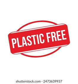 plastic free Rubber stamp design. VECTOR ILLUSTRATION.