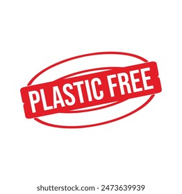 plastic free Rubber stamp design. VECTOR ILLUSTRATION.