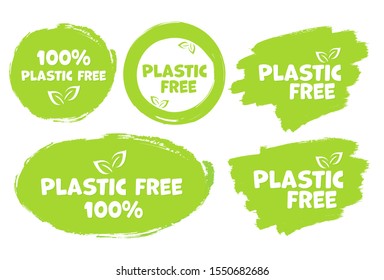 Plastic Free stamp icon on white background. Vector