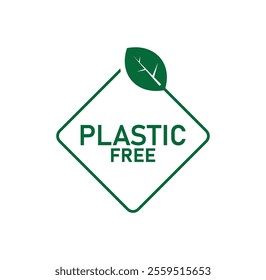 PLASTIC FREE text information sign 	