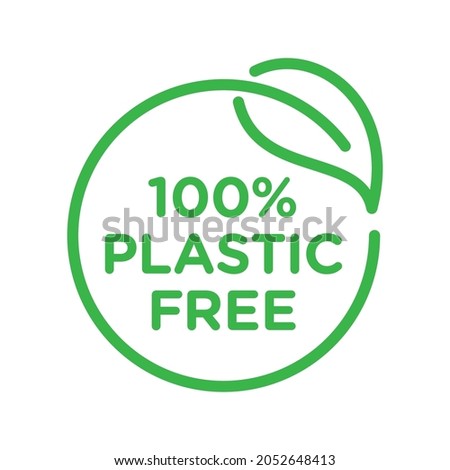 Plastic free vector product logo icon badge illustration design