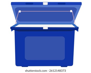 Plastic freezer on white background.