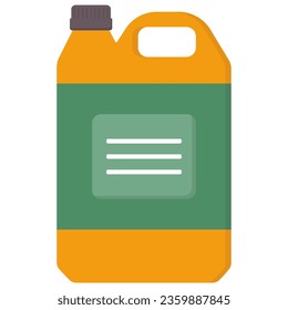 Plastic fuel can. Flat vector illustration.