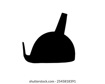 Plastic Funnel Icon, Kitchen Utensil Symbol, Equipment, Funneling Silhouette, Minimal Black Funnel Sign on White Background