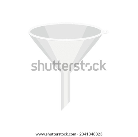 Plastic funnel, illustration, vector on a white background.