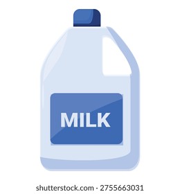 Plastic gallon jug containing milk, showcasing a simple yet effective design for storing and transporting dairy