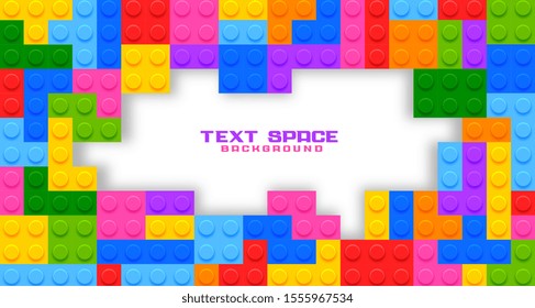 plastic game toys background with text space