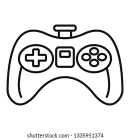 Plastic gamepad icon. Outline plastic gamepad vector icon for web design isolated on white background