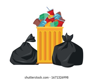 plastic garbage bag isolated icon vector illustration design