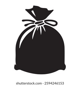 plastic garbage bags icon with white background