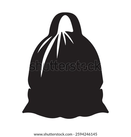 plastic garbage bags icon with white background