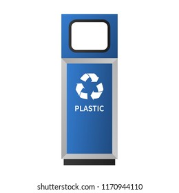 Plastic garbage bin mockup. Realistic illustration of plastic garbage bin vector mockup for web design isolated on white background