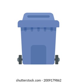 Plastic garbage box icon. Flat illustration of plastic garbage box vector icon isolated on white background