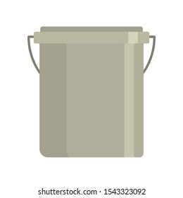 Plastic garden bucket flat icon. Vector Plastic garden bucket in flat style isolated on white background. Element for web, game and advertising