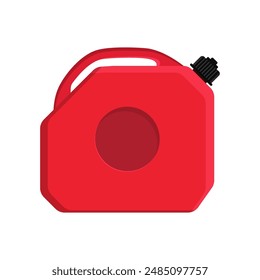 Plastic gasoline can flat vector illustration