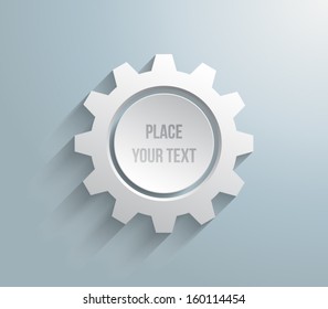 Plastic gear / cogwheel panel / banner for business design, infographics, reports, progress, step presentation,number options, websites or workflow layout. Clean and modern style 