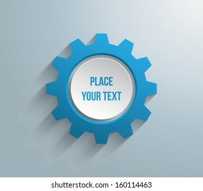 Plastic gear / cogwheel panel / banner for business design, infographics, reports, progress, step presentation,number options, websites or workflow layout. Clean and modern style 
