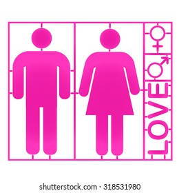 Plastic gender symbols - vector