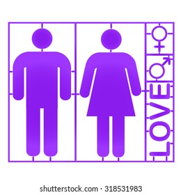 Plastic gender symbols - vector