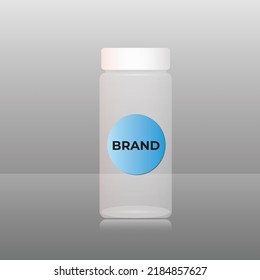 plastic or glass botlle mockup, vector illustrator for product.