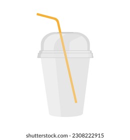 Plastic glass with domed lid for cocktails and smoothies.