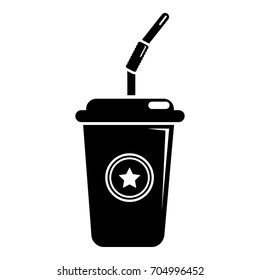 Plastic Glass Juice Icon. Simple Illustration Of Plastic Glass Juice Vector Icon For Web